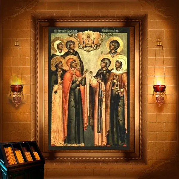 Феодот Анкирський і сім дів: Текуса, Фаїна, Клавдія, Матрона, Юлія, Олександра, Євпраксія