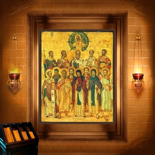 Мануїл, Георгій, Петро, Леонтій (Леон), єпископи, Сионій, Гавриїл, Іоанн, Леонт, Парод, пресвітери, і інших 377-ми з ними