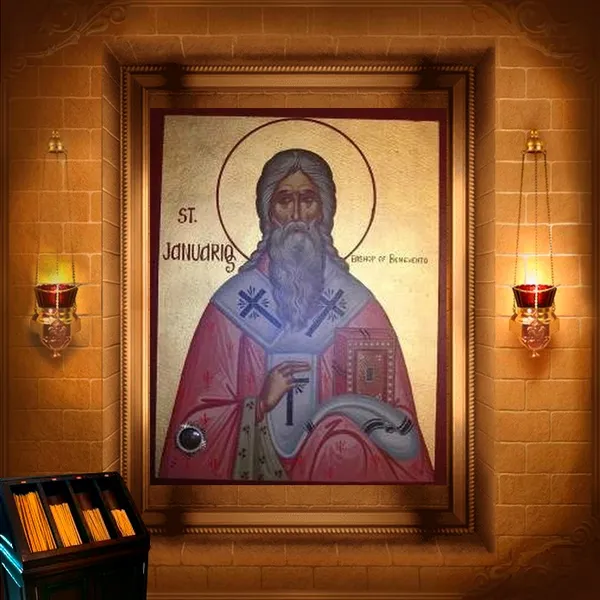 Януарія, єпископа Беневентського, і з ним мчч. Прокула, Сосія і Фавста, дияконів, Дисидерія, читця, Євтихія і Акутіона